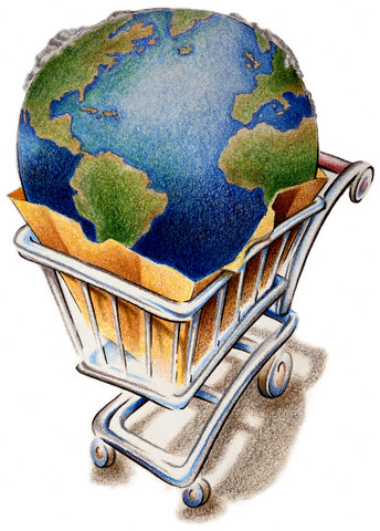 Globe In a Shopping Cart []